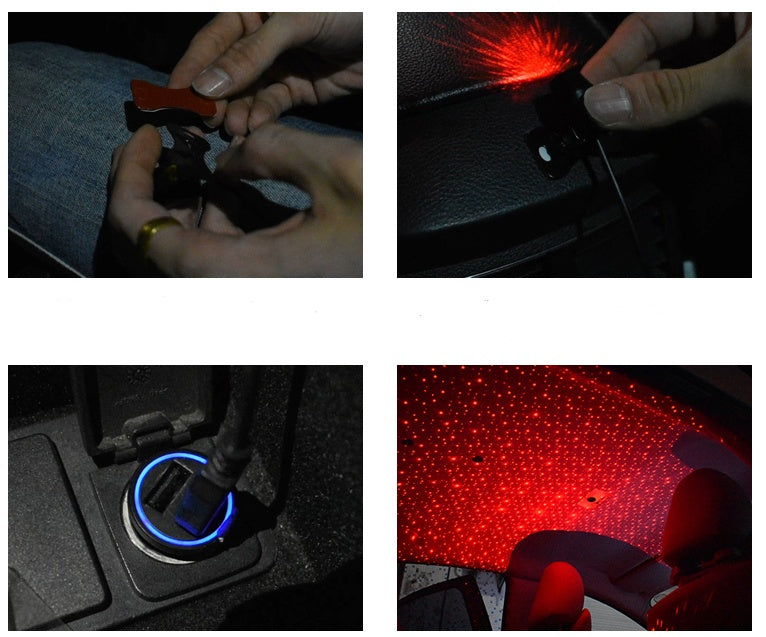 USB Car Ceiling Lights with Music Control