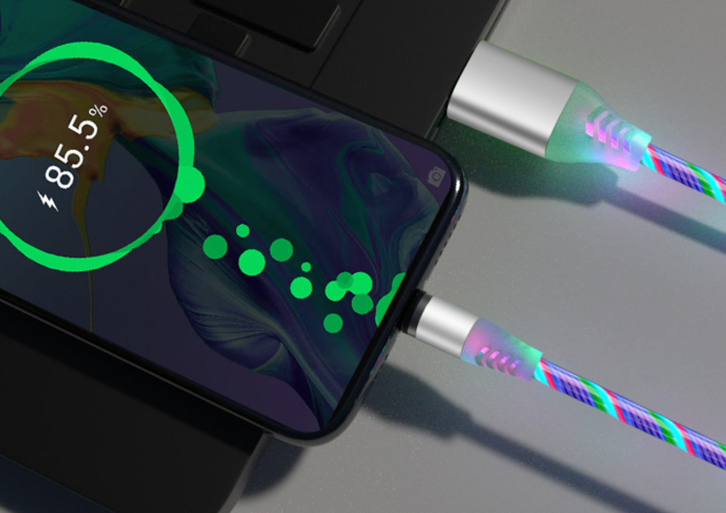 Magnetic Flowing Light Charging Cable