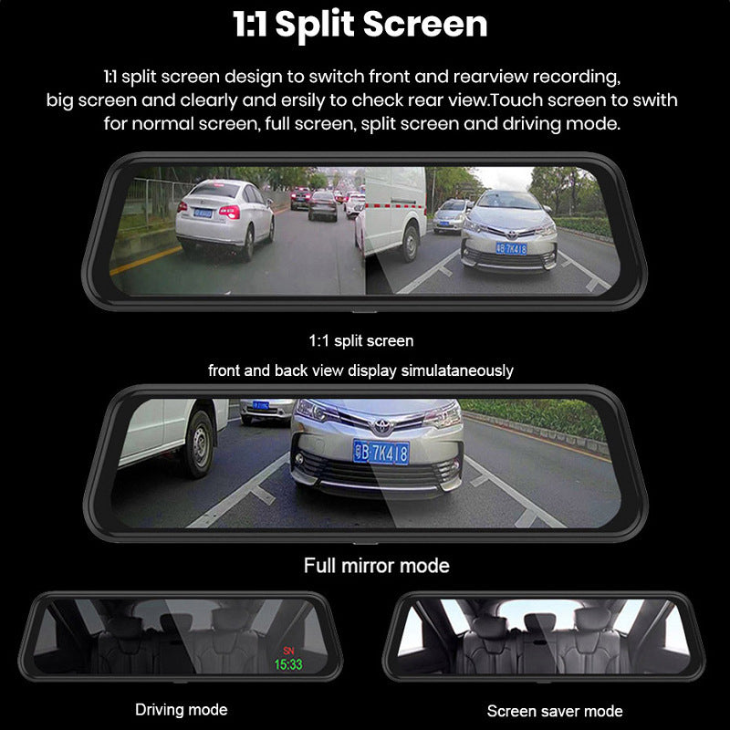 Dual Lens Rearview Mirror Dash Cam
