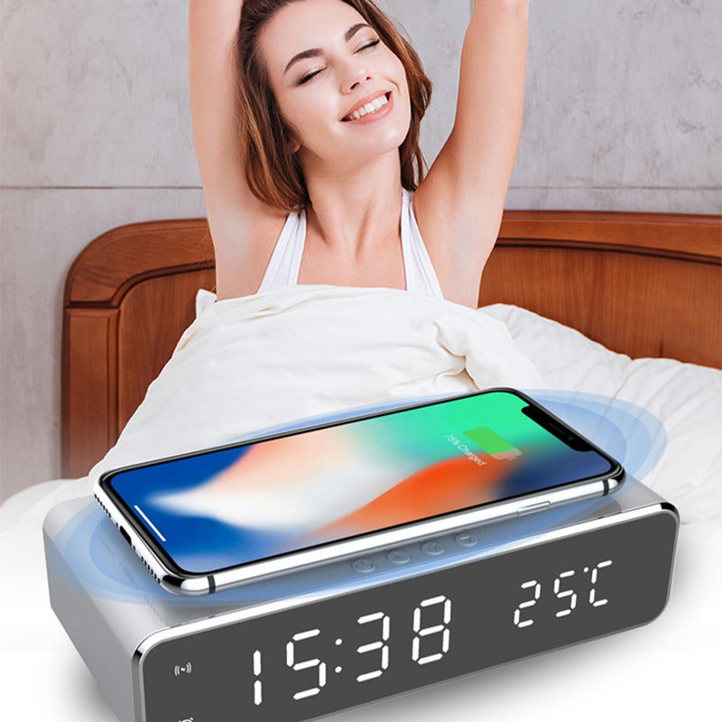LED Digital Alarm Clock with Wireless Charger